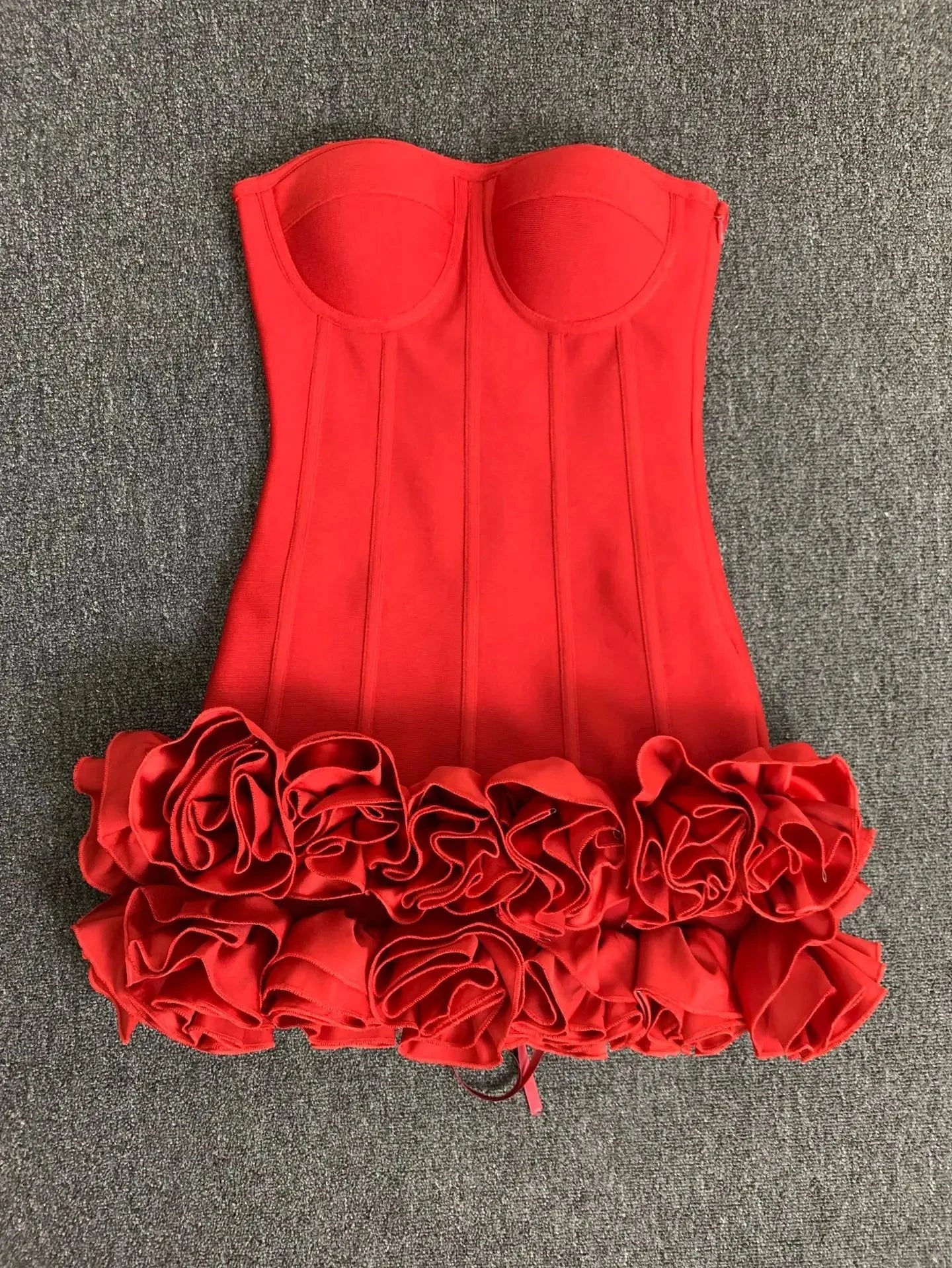 Women Red Evening Bandage Dress Hot Strapless Bodycon GlowCart
