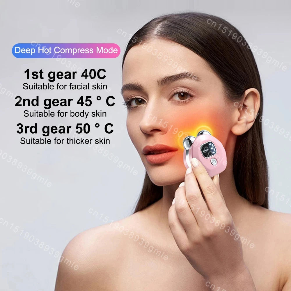 Facial Massager Microcurrent Roller Vibration Massage Neck GlowCart