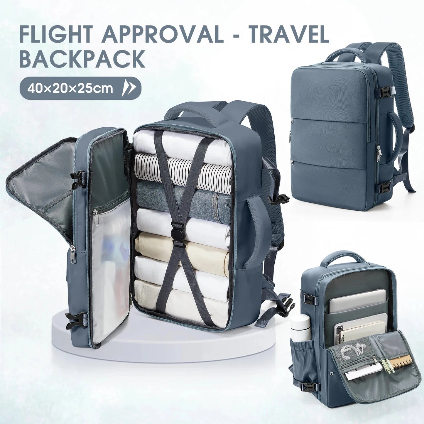 Notebook Backpack Travel 40x20x25 Ryanair Laptop Bag Men GlowCart