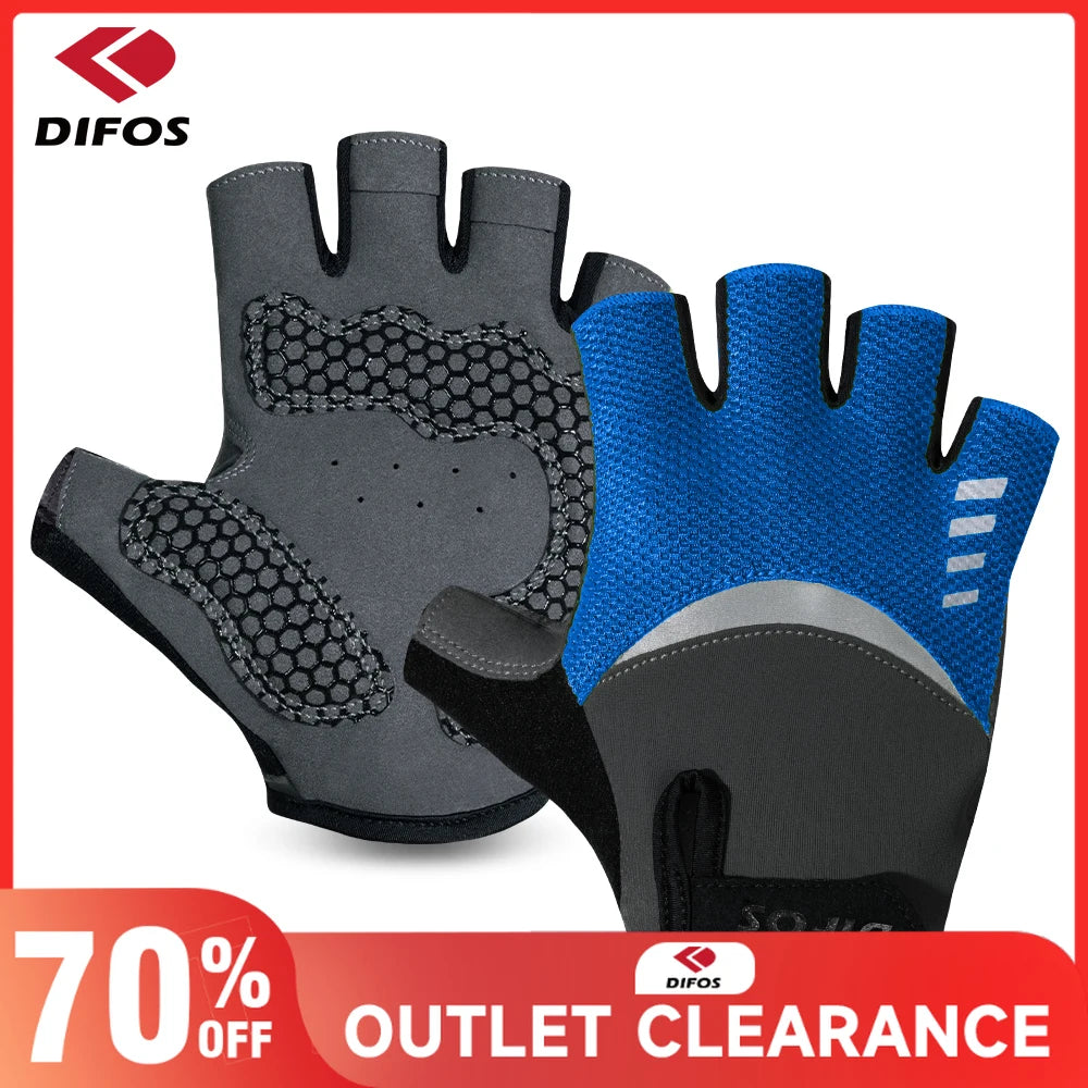 Difos Mens Short Finger Cycling Gloves Summer Outdoor Running Riding Motorcycle Fitness Sports Shockproof Breathable Gloves GlowCart