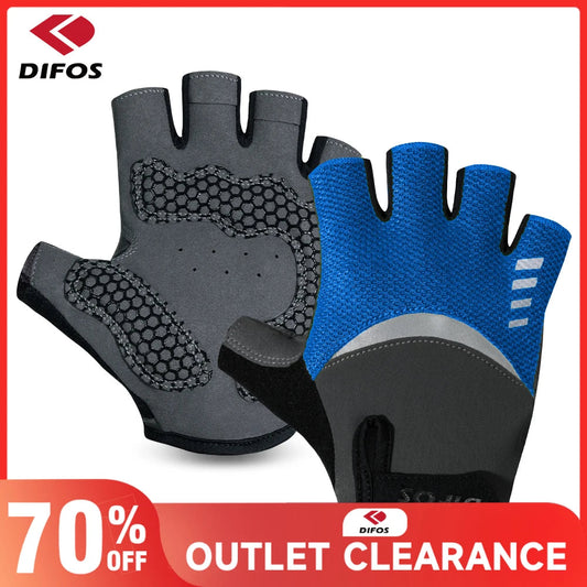 Difos Mens Short Finger Cycling Gloves Summer Outdoor Running Riding Motorcycle Fitness Sports Shockproof Breathable Gloves GlowCart