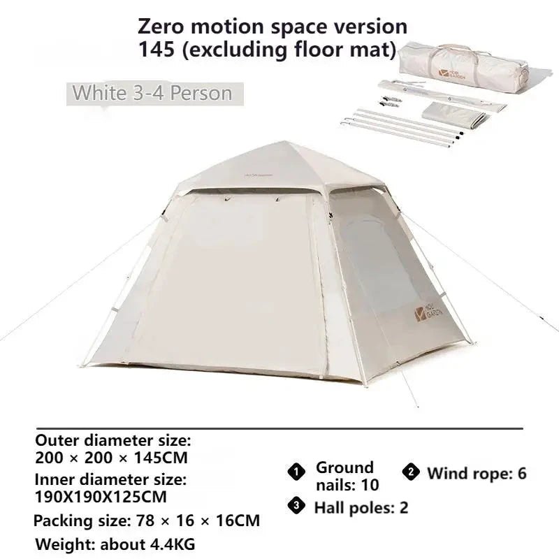 MOBI GARDEN Camping Automatic Tent 3-4 Person Quick Open One GlowCart