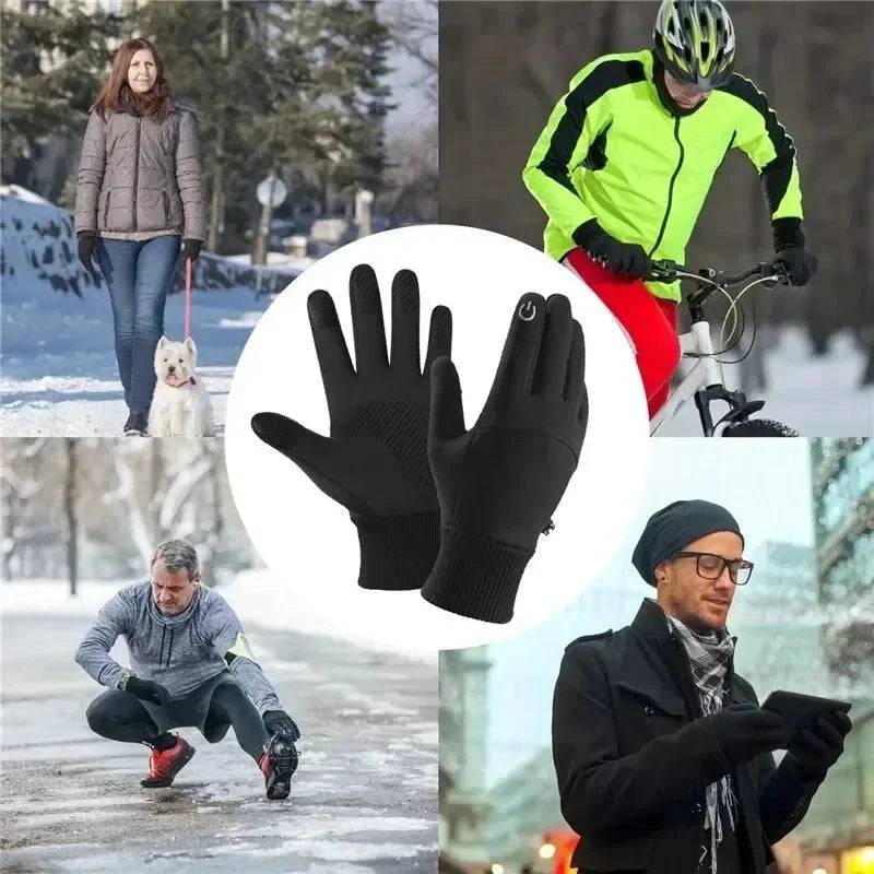 Fleece Lined Winter Thermal Gloves Waterproof Windproof Full Finger Touchscreen Gloves Outdoor Sports Cycling Motorcycle Warm GlowCart