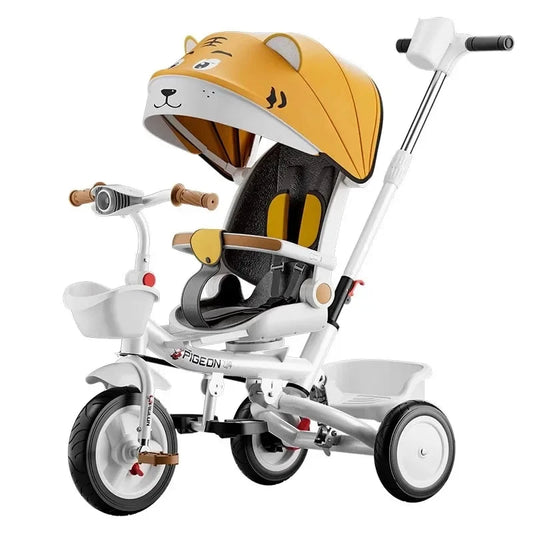 Bidirectional Baby Stroller Walking Baby Tricycle Bicycle 1-3-6 Year Old Child Stroller Baby Swivel Seat Music Lighting GlowCart