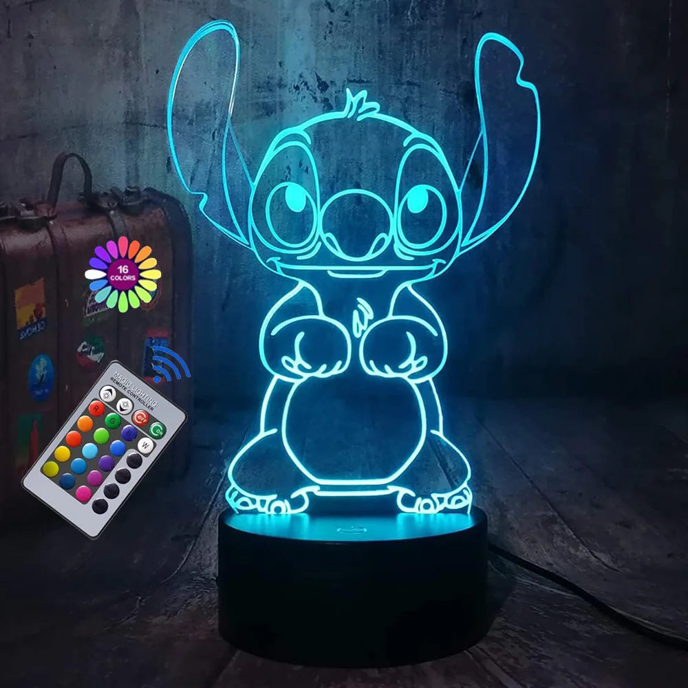 3D Illusion Stitch Night Light with Remote Control and Smart