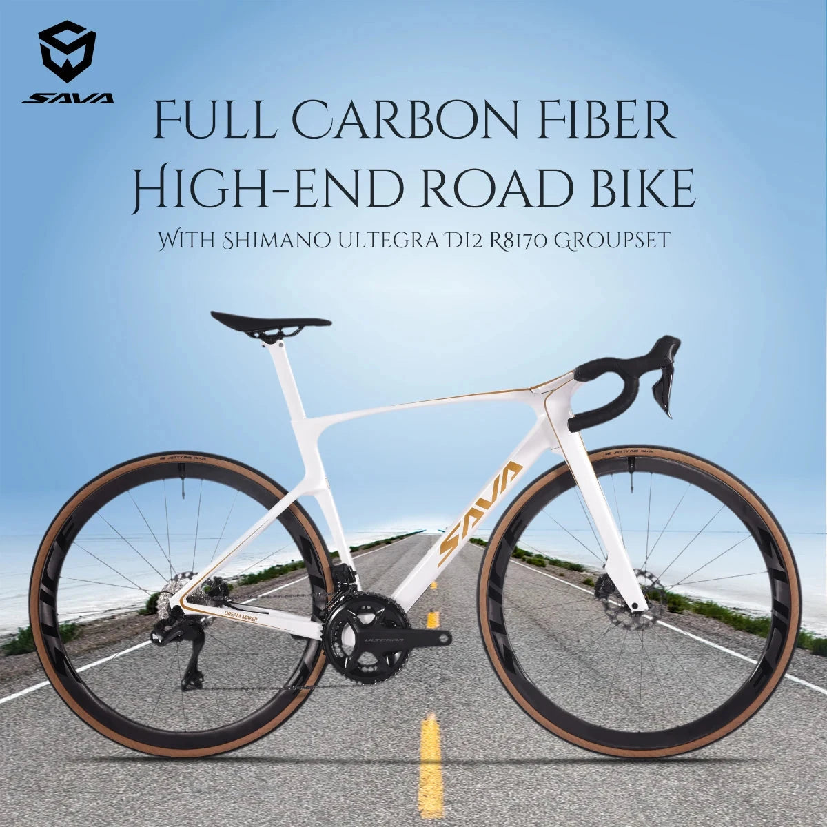 SAVA Dream Maker High-End Full Carbon Fiber E-Shift Bike with SHIMAN0 Di2 8170 Kit 24 Speed Race Road Bike GlowCart