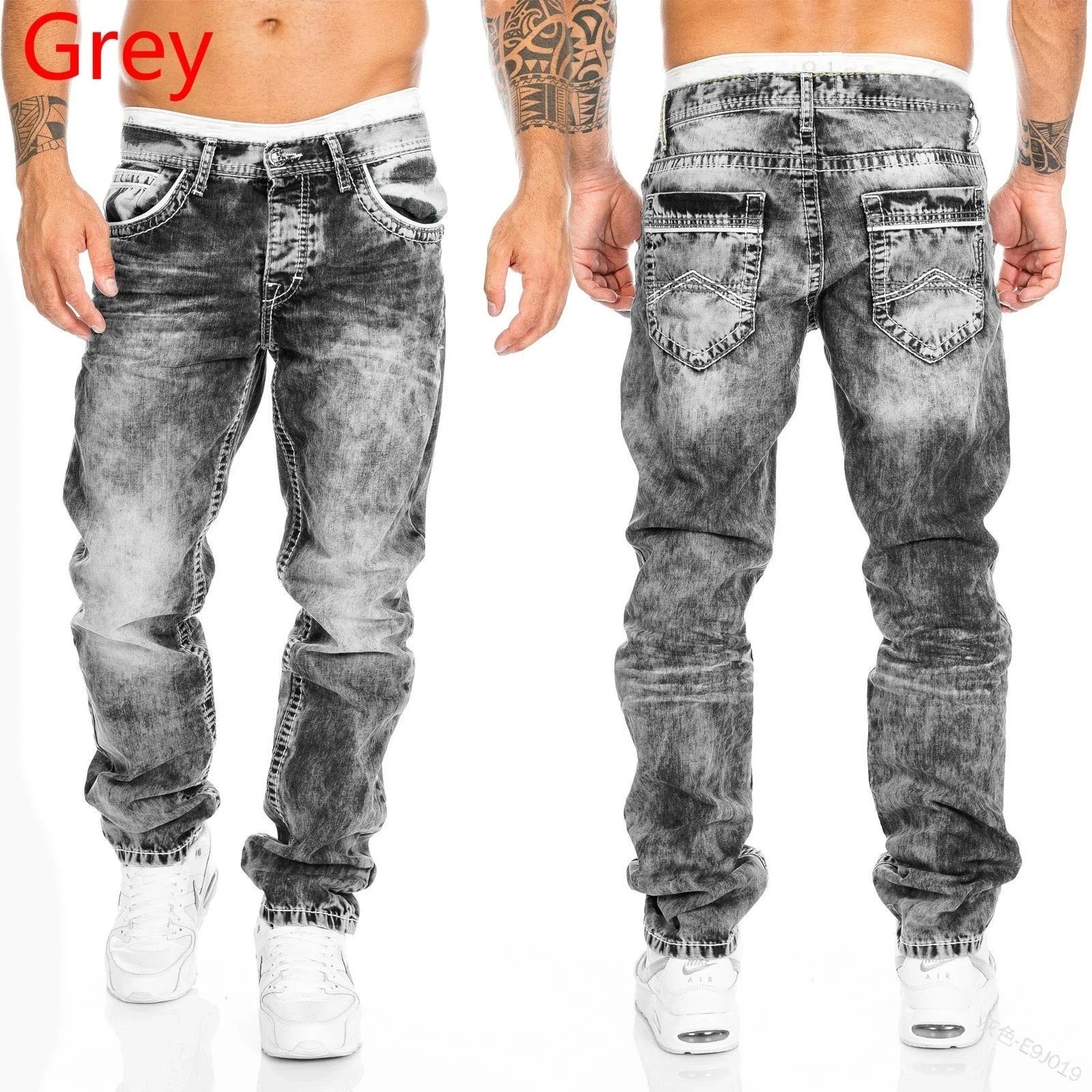 2024 Men Jeans Solid Pockets Stretch Denim Straight Pants Spring Summer Business Casual Trousers Daily Streetwear Men's Clothing GlowCart