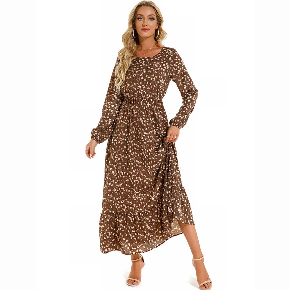Women Maxi Dresses Sping Autumn Bohemian Casual Full Sleeve GlowCart