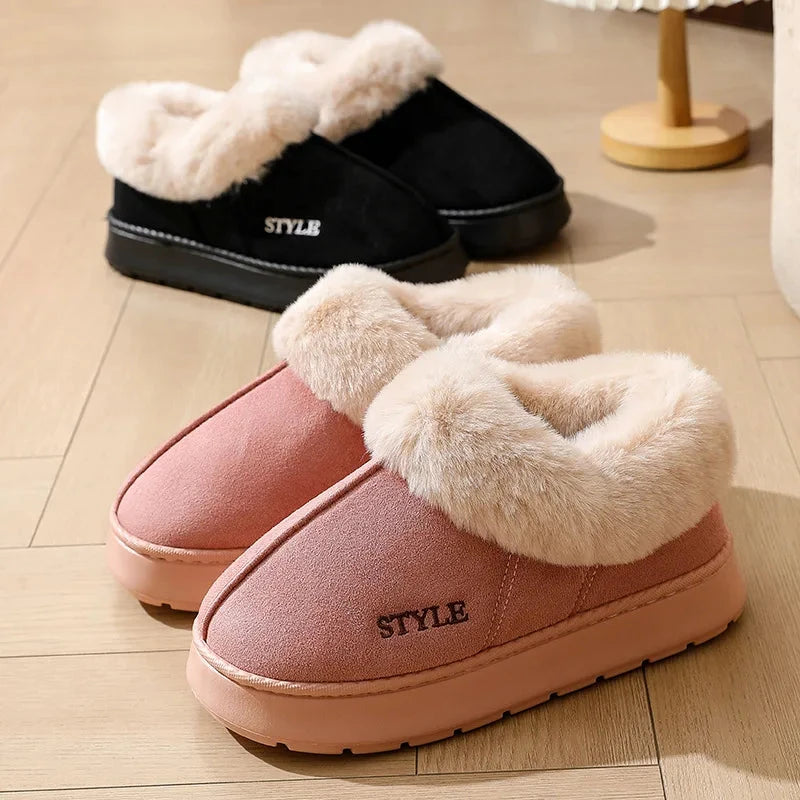 New Platform Snow Boots for Women's Home Thick Warm Wool GlowCart