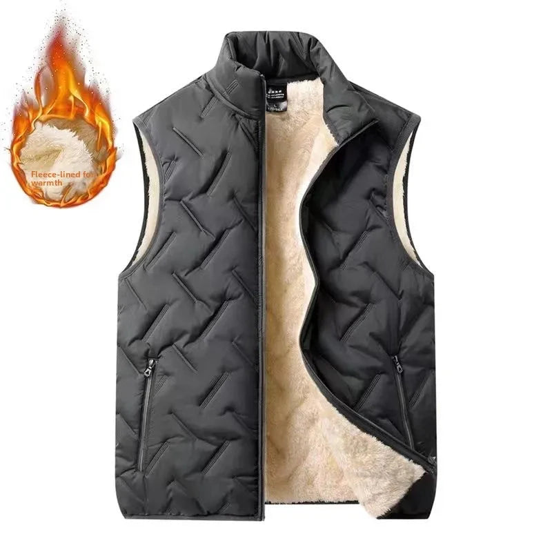 Men's down Vest Thiened Fce Lined Large Size Wear Resistant GlowCart