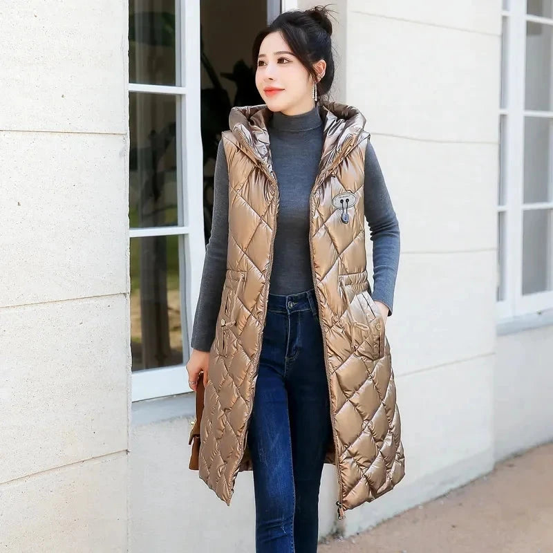 Autumn Winter Women Sleeveless Waistcoat Warm Puffer Jacket GlowCart