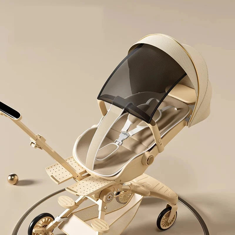 Can Sit and Lie Down Ultra-lightweight High Landscape Three-speed Adjustable Two-way One-touch Folding Baby Walking Stroller GlowCart