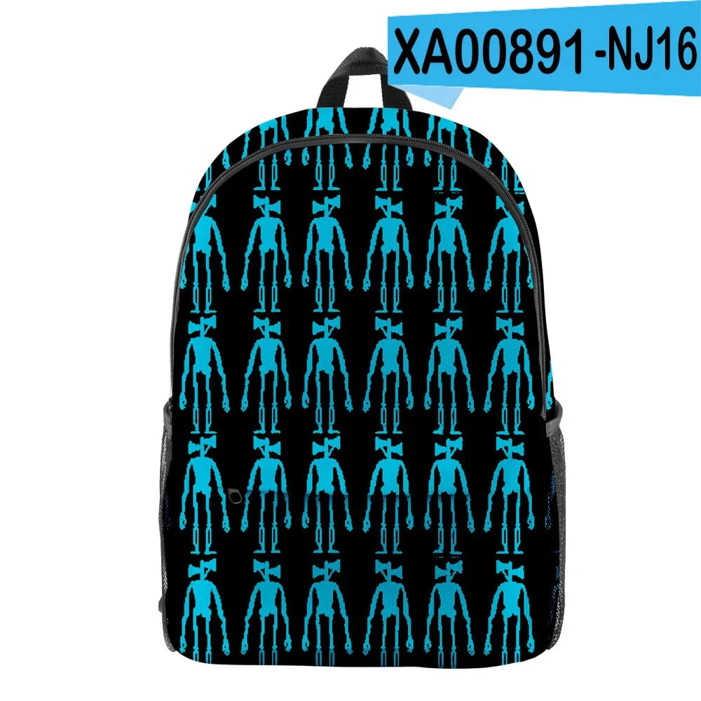 Trendy Youthful Horror Creepypasta Siren Head School Bags GlowCart