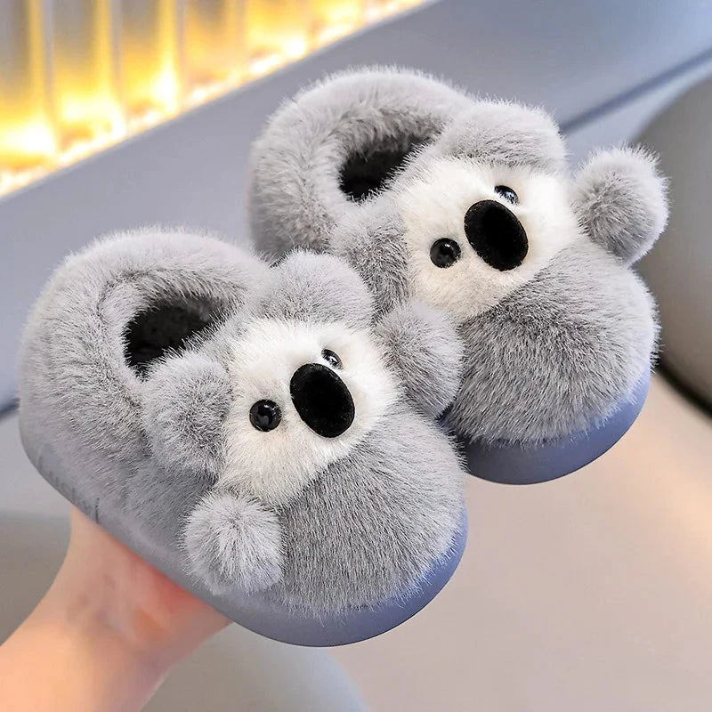 Children Cotton Shoes 2025 Winter Plush Cotton Slippers Boys Girls Cute Cartoon Comfort Anti Slip Indoor Warm Cold-proof Shoes GlowCart