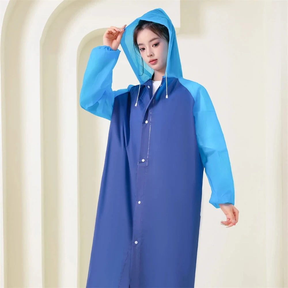 Outdoor Rain Coat Poncho Thicken Adults Long Raincoat Hooded GlowCart