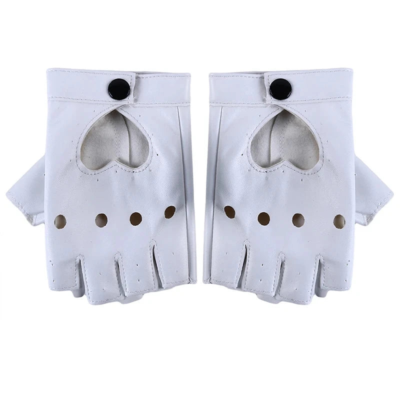 Fashion Half Finger Driving Women Comfortable Gloves PU GlowCart