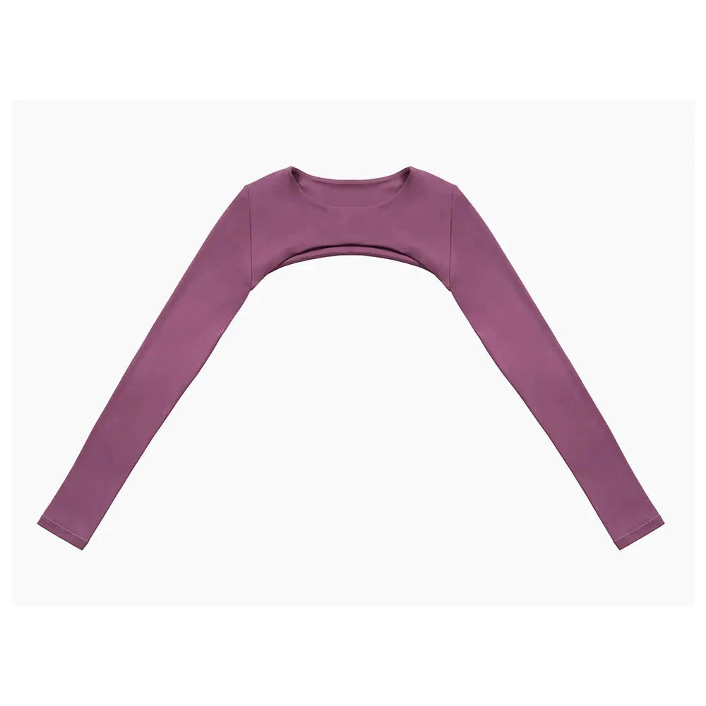 Women Crop Tops Long Sleeve Breathable Running T-Shirts Gym Sports Top with Pad Yoga Shirts Fitness Workout Yoga Clothing GlowCart