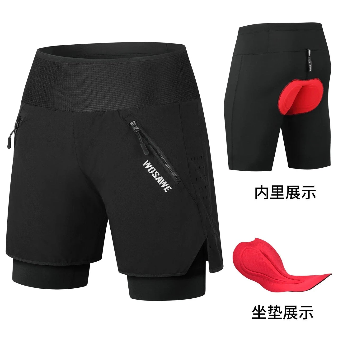 WOSAWE Summer Men's Cycling Shorts Mountain Bike Shorts Breathable Outdoor Sports MTB Riding Road Mountain Bike Short Trousers GlowCart