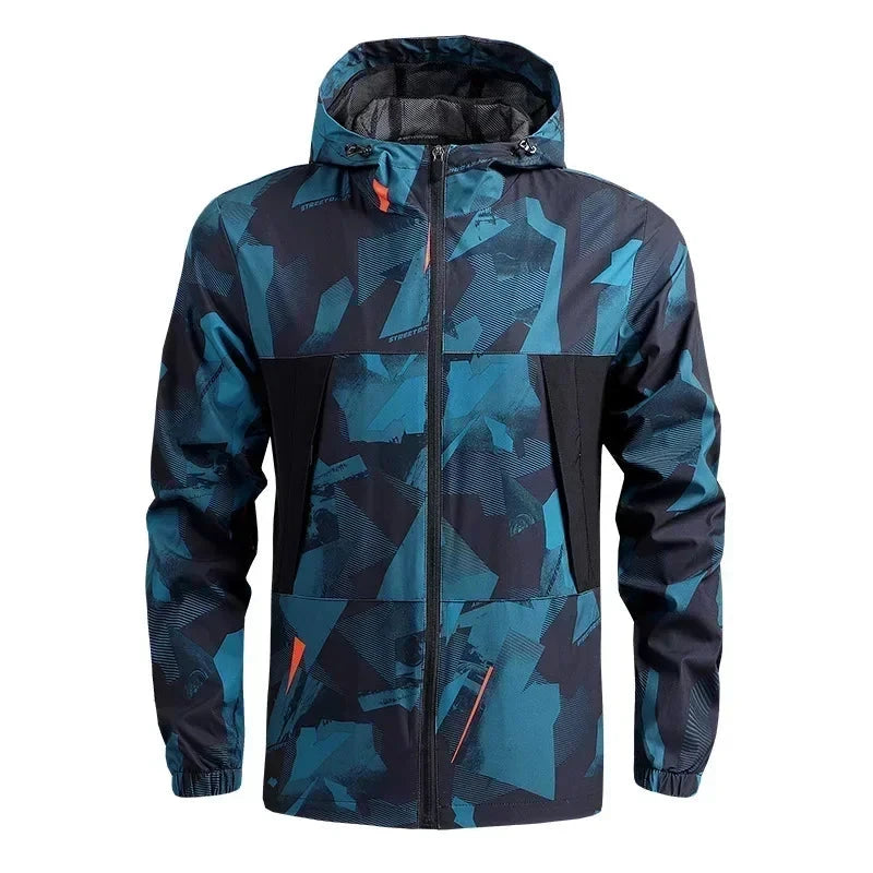 2025 Men's Windbreaker Hooded Jackets Man Hiking Outdoor GlowCart