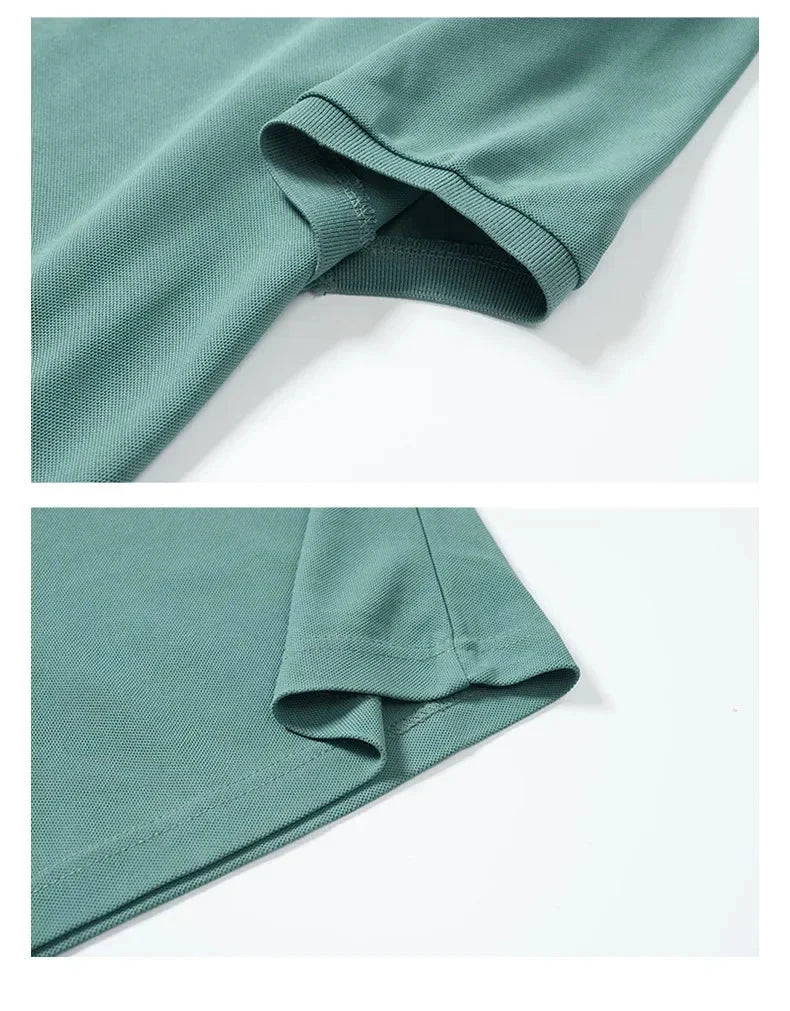 summer Men's Short Sleeve Embroidered Polo T-Shirt GlowCart