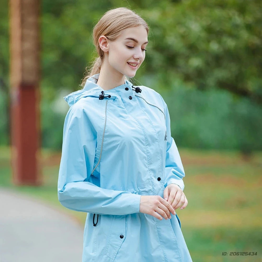 Women Men Waterproof Long Raincoat Motorcycle Riding GlowCart