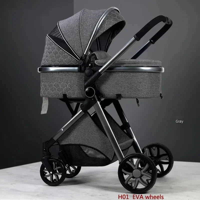 New 2 in 1 Baby Stroller High Landscape Carriage Light Newborn Pram Shock Proof Two Way  Kid Car Baby Comfort Cart 2024 GlowCart