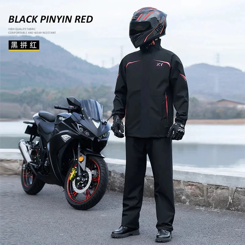 2025 New Motorcycle Raincoat Jacket Men Windproof Split Rain GlowCart