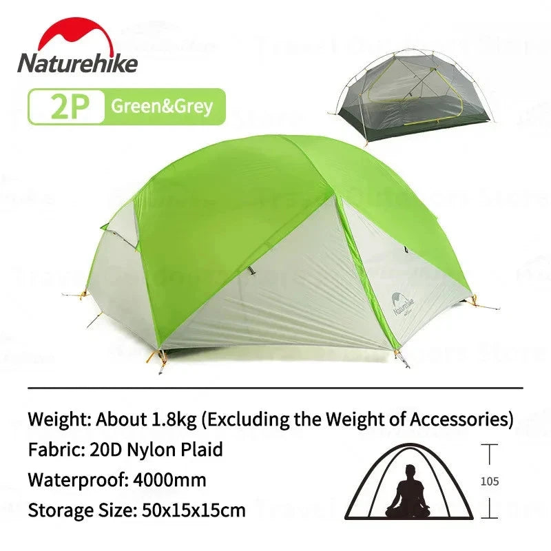 Naturehike Mongar 2 Tent Ultralight Waterproof 20D Nylon GlowCart