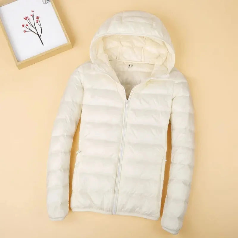 Autumn and winter hooded down jacket women's 2025 new simple GlowCart