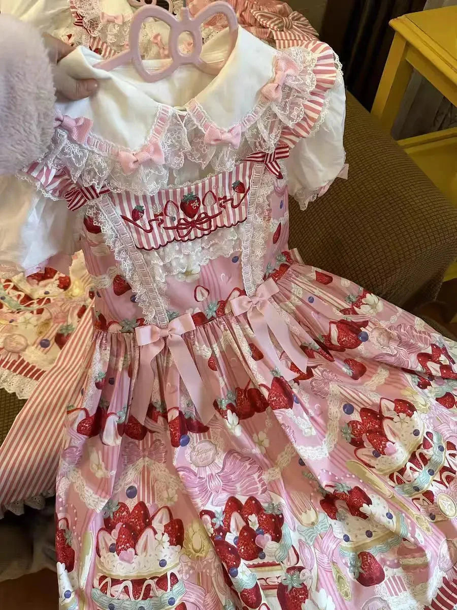 MAGOGO Victorian Sweet Lolita Jsk Dress Cute Striped GlowCart