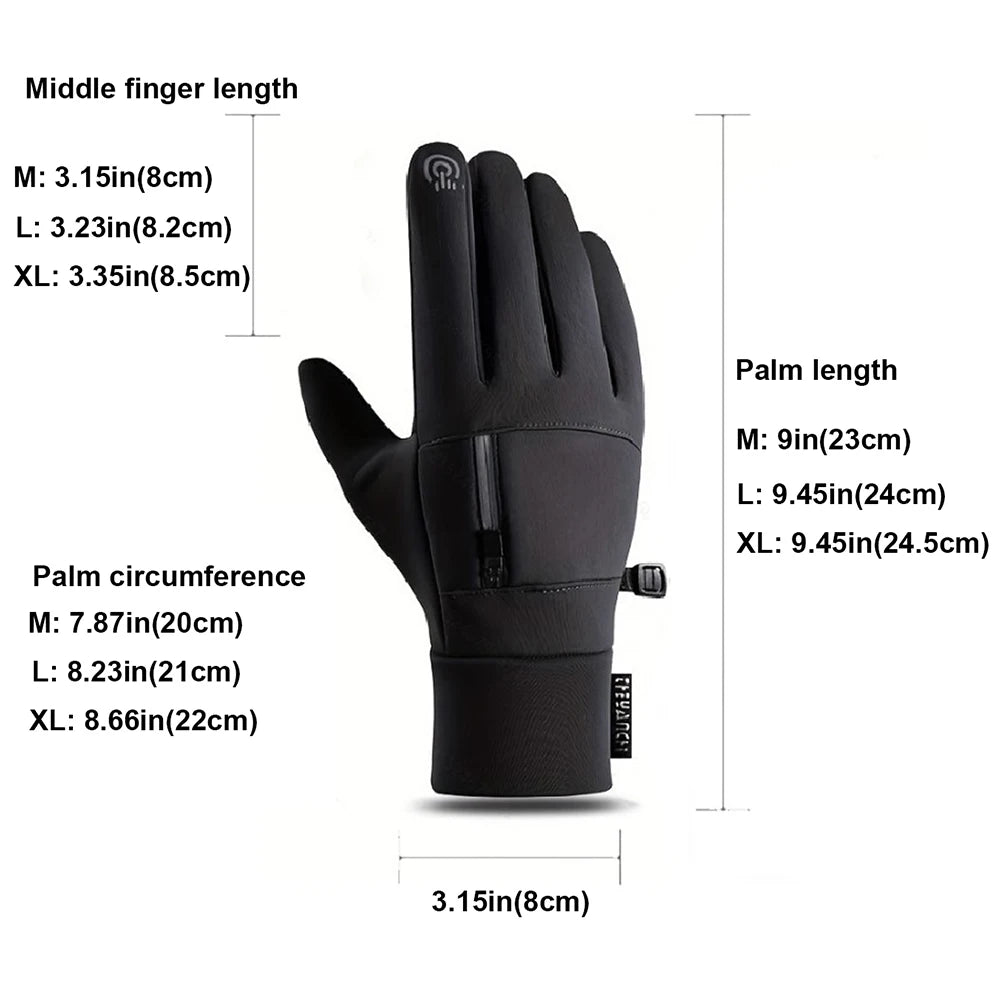 Cycling Gloves Touch Screen Motorcycle Gloves Outdoor Scooter Windproof Waterproof Sports Riding Ski Gloves Warm Running Gloves GlowCart