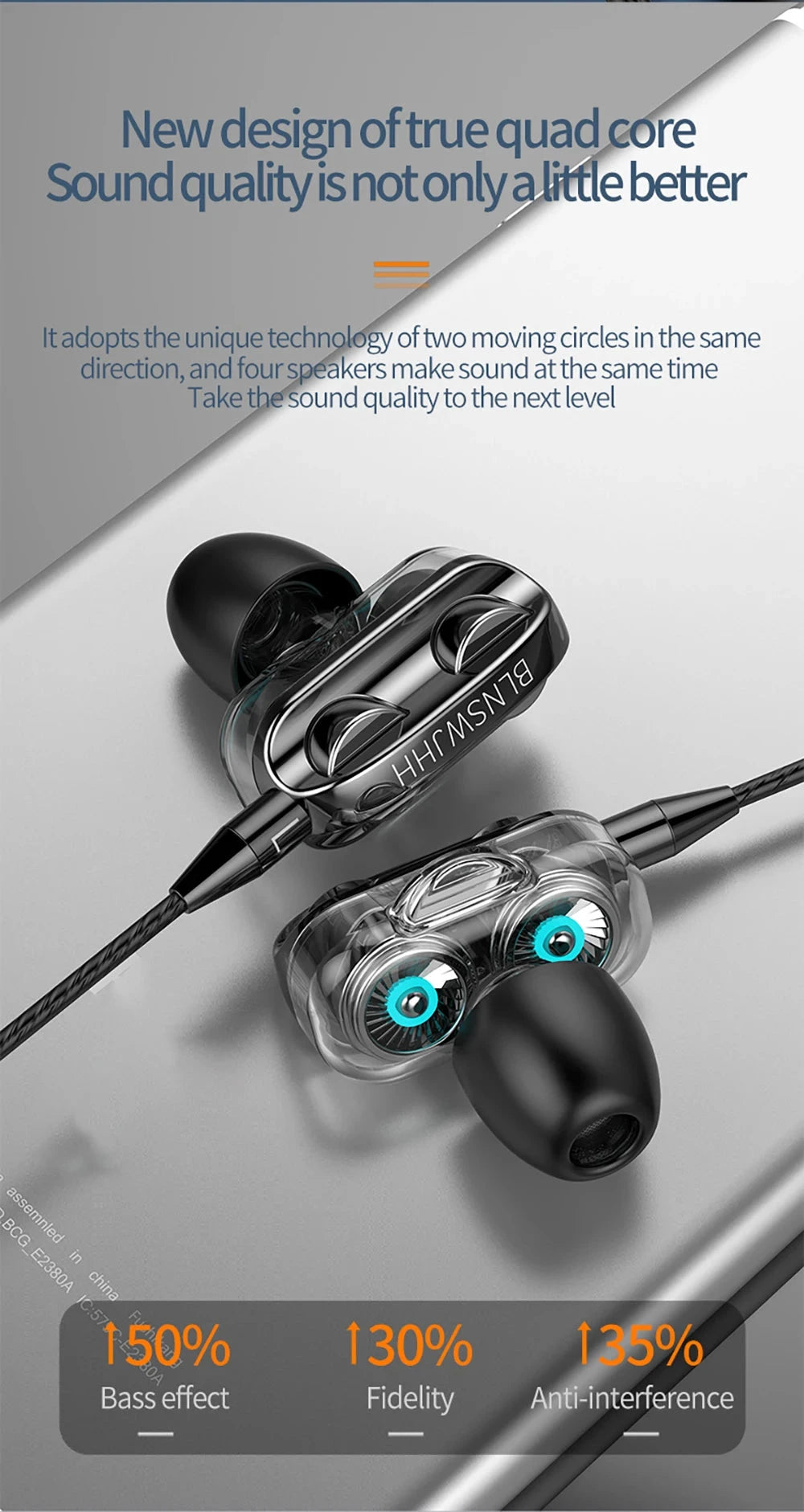 3.5mm Wired Headphones Noise Canceling In-Ear Sports GlowCart