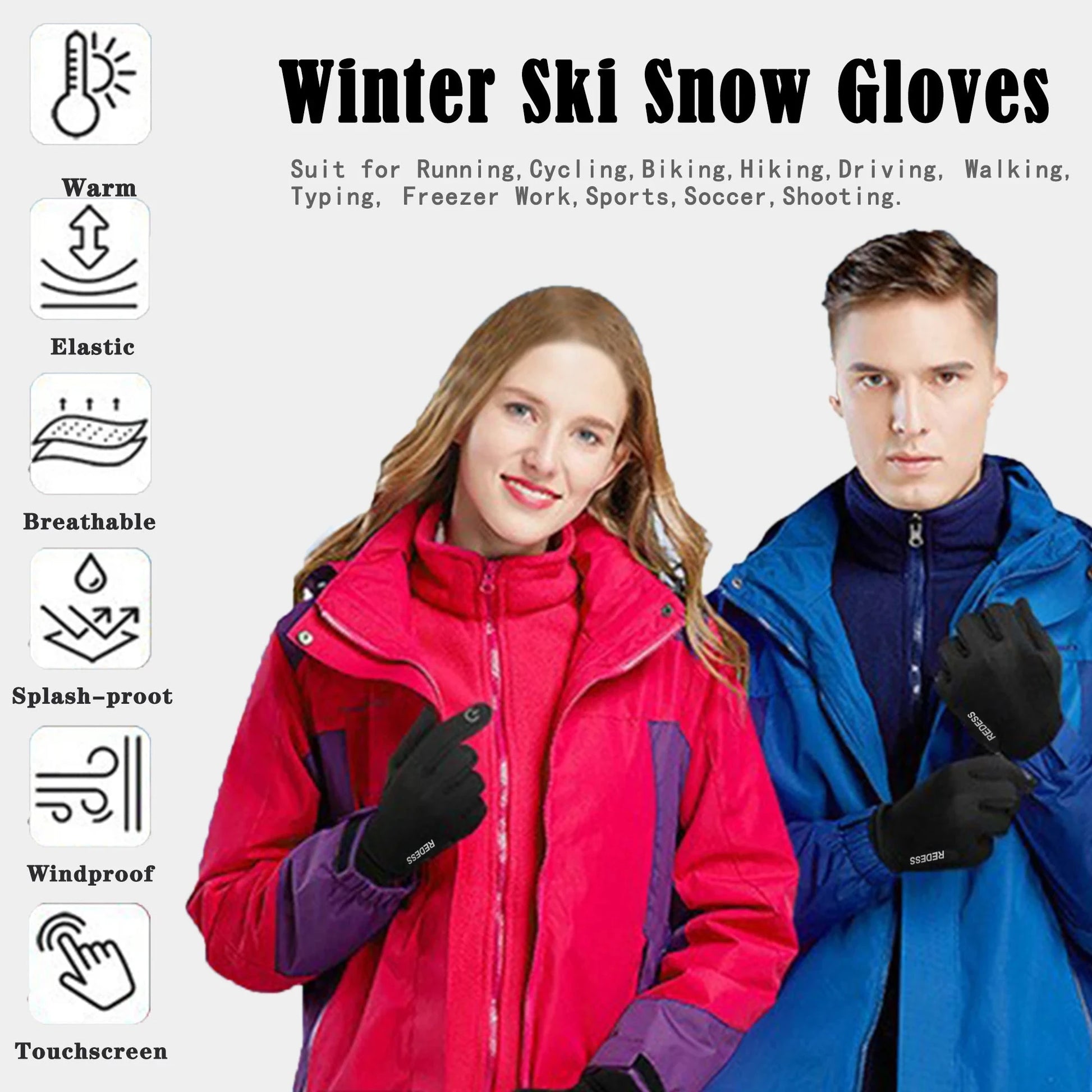 Winter running warm gloves, touchscreen gloves, suitable for GlowCart
