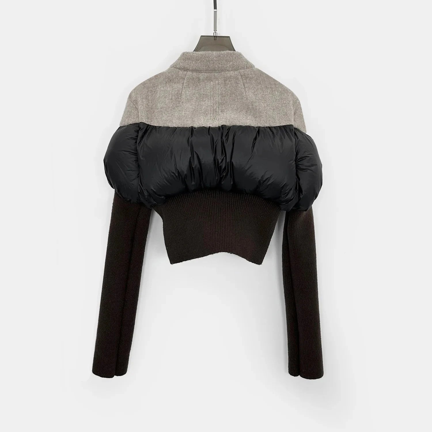 Short Knit Wool-Blend Down Jacket Elegant and Flattering Fit GlowCart