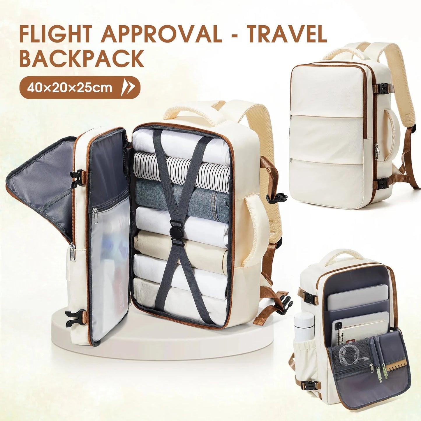 Notebook Backpack Travel 40x20x25 Ryanair Laptop Bag Men GlowCart