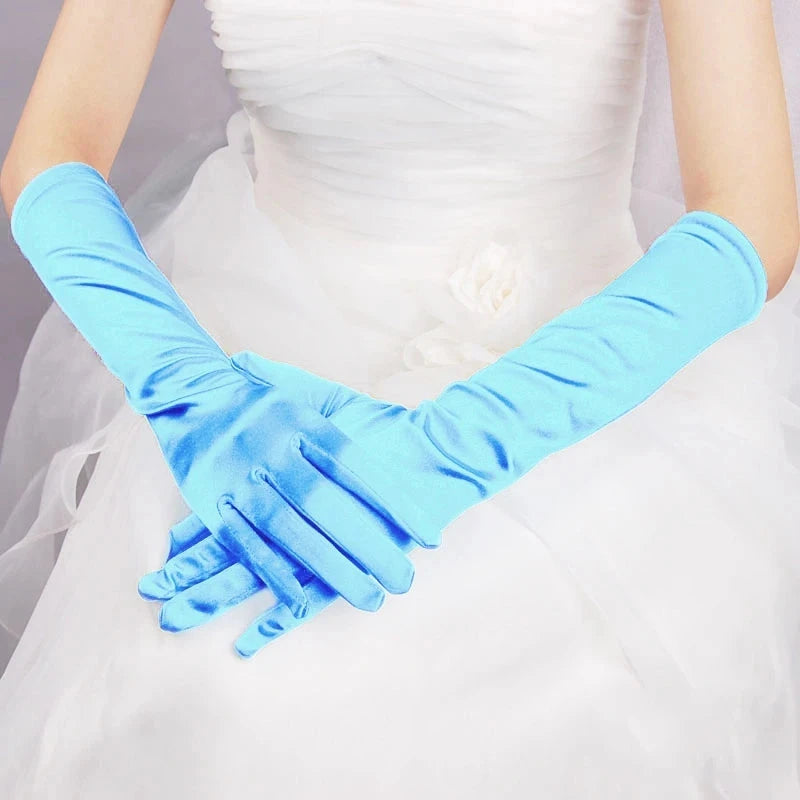 Classic Adult 21 Colors  Elbow Stretch Satin Finger 38 cm GlowCart