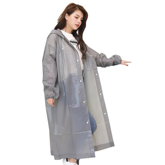 Unisex Hooded Rain Coat Women Men Impermeable Thickened GlowCart