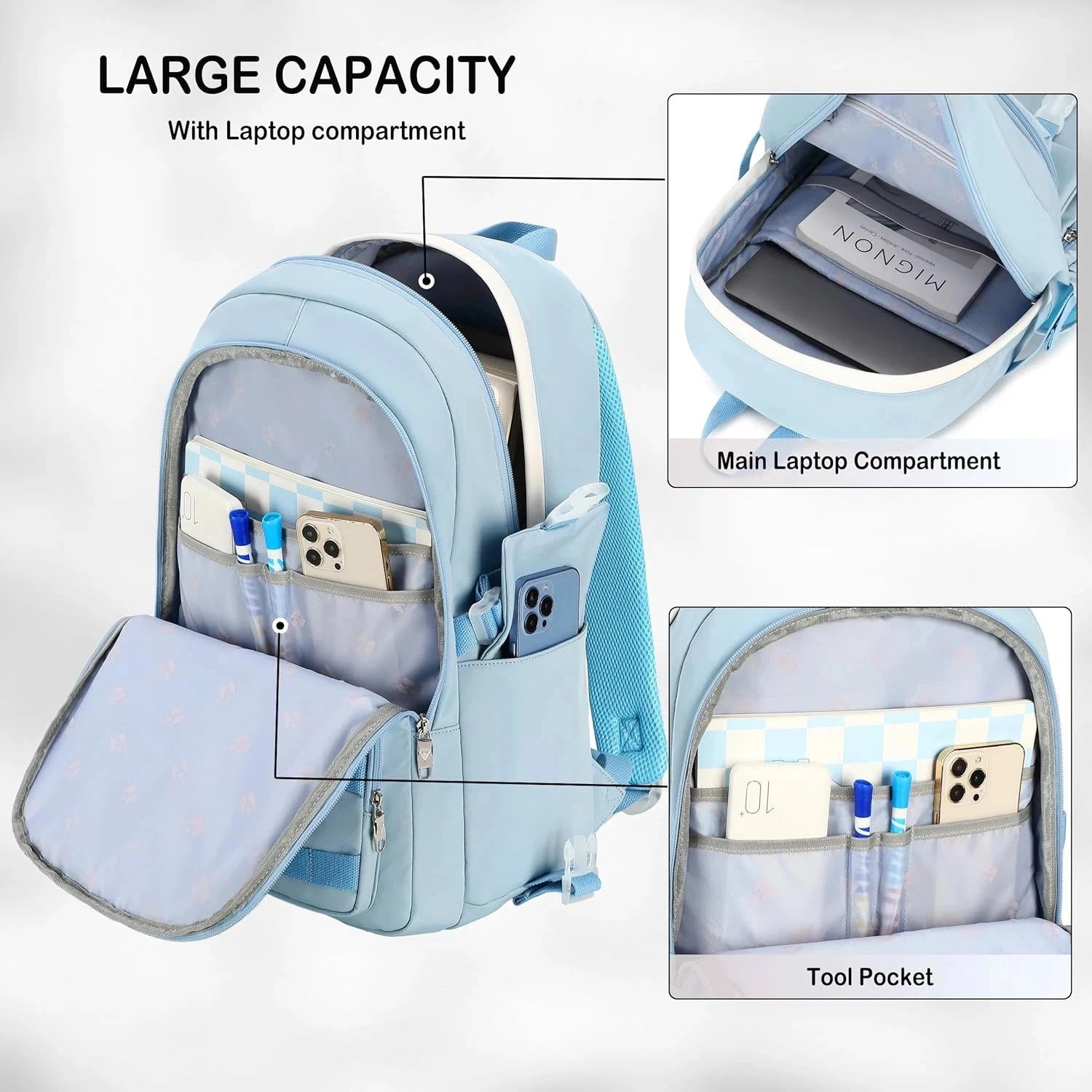 School Backpack for Teen Girls Women College Laptop GlowCart