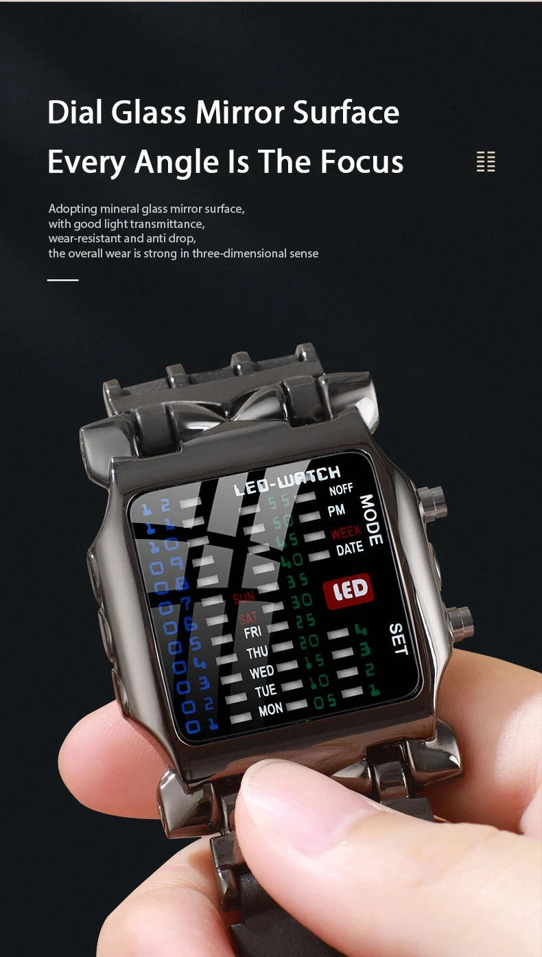 LED Watch Men Fashion Creative Crab Type Electronic Watch GlowCart