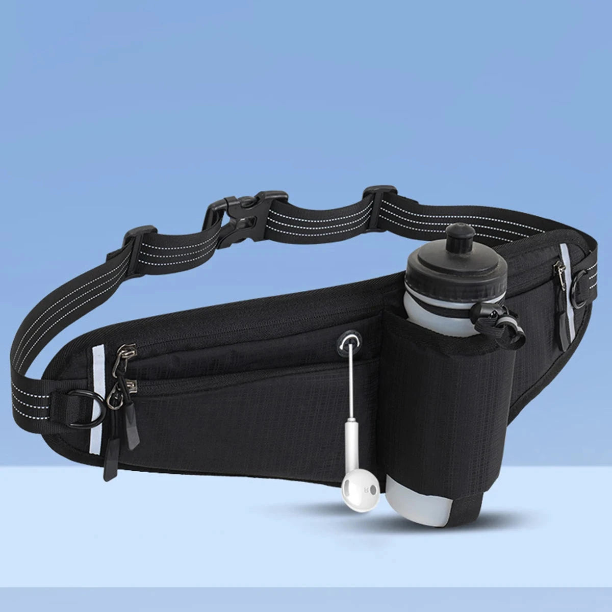 Waterproof Hydration Running Belt with Bottle Holder - Adjustable Waist Pack for Hiking, Cycling, Gym GlowCart