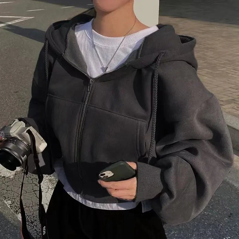 2024 Spring Autumn New Insfleece-lined Versatile Cropped GlowCart