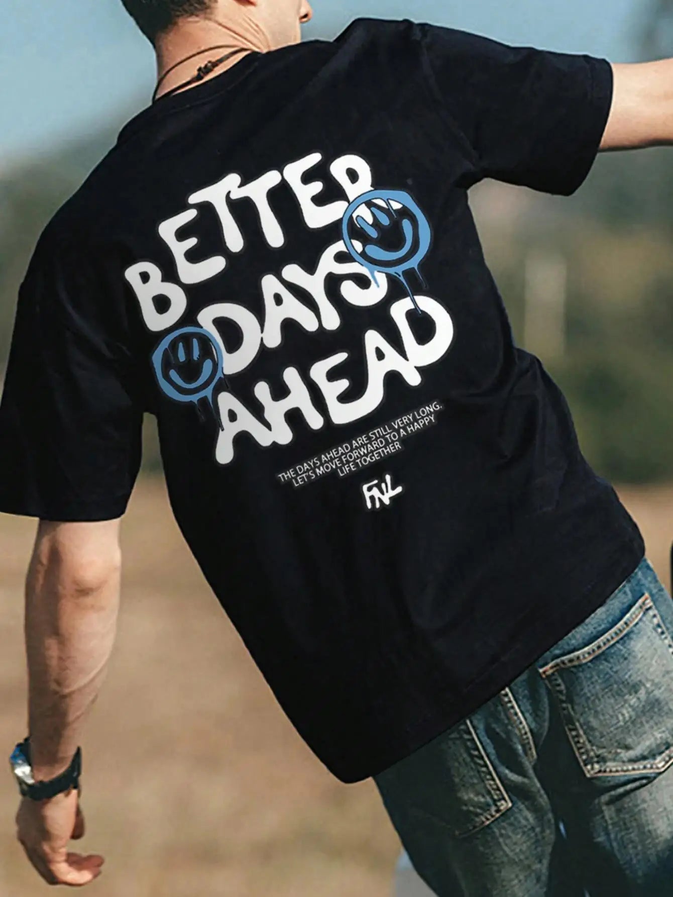 Better Days Ahead Letter Graphic Men Women T-Shirt O-Neck Casual Oversize T-Shirt Fashion Cotton Tee Clothes Summer Loose Tshirt GlowCart