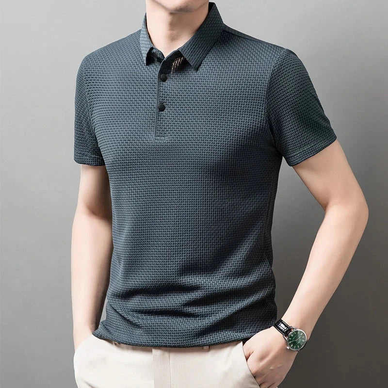 New Men's Business Casual Short Sleeved Bone Flower Solid GlowCart