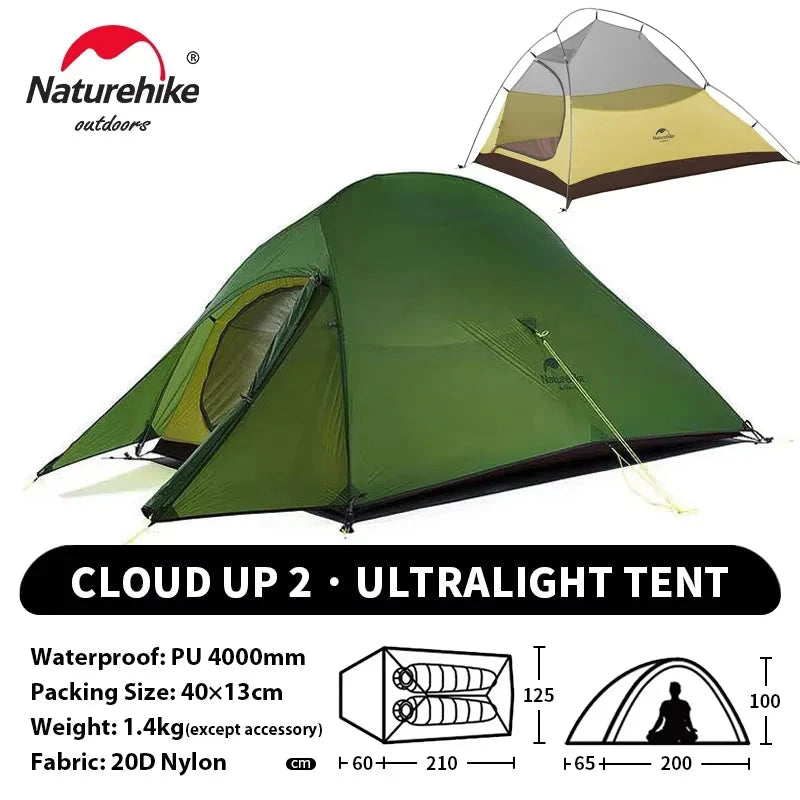 Naturehike Cloud Up 2 People Tent Ultralight 20D Camping GlowCart