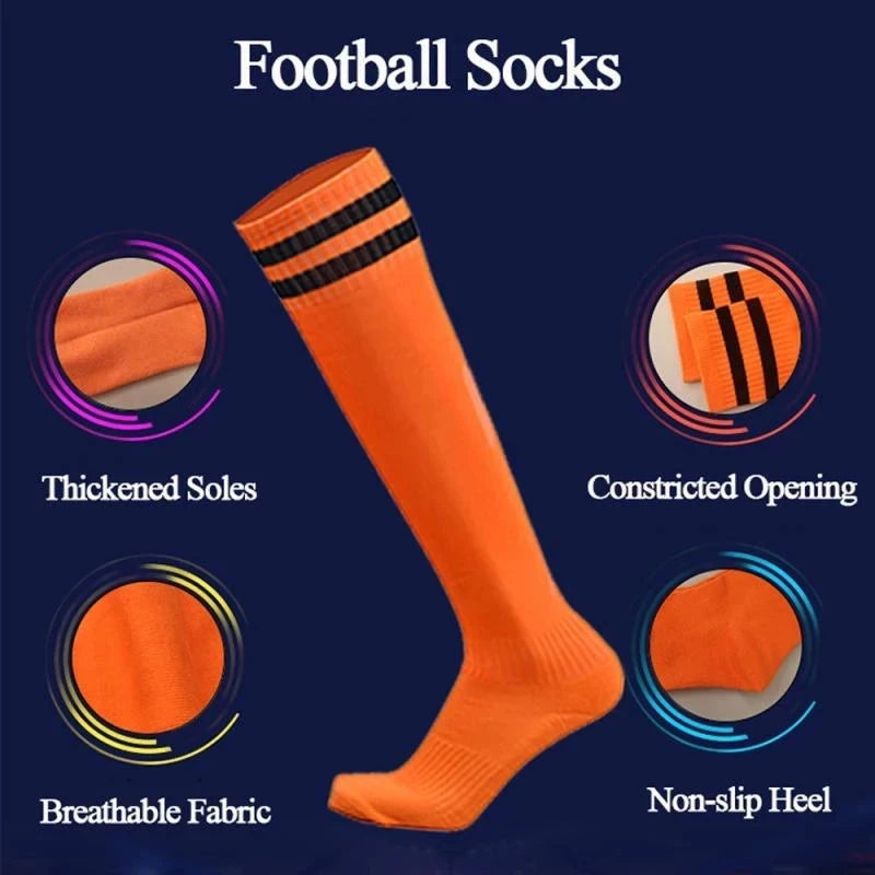 Unisex Compression Socks Football Socks Non-slip Long Tube Knee High Stockings Socks Striped Soccer Socks Running Sports Socks GlowCart