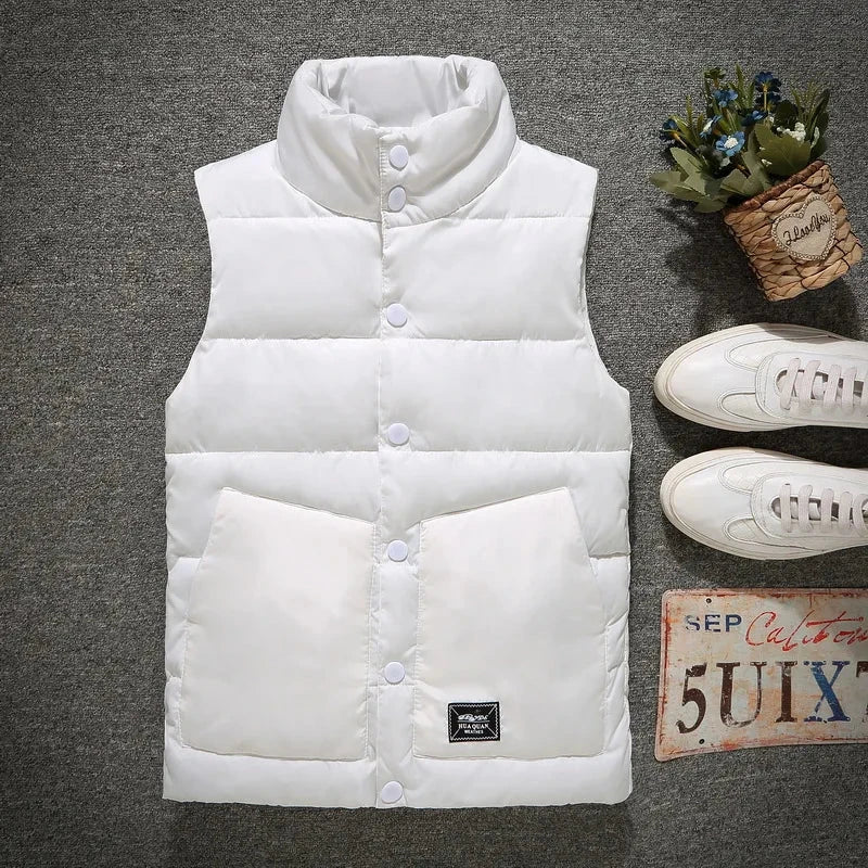 2025 Men's Cotton Padded Sleeveless Vest Jacket Autumn GlowCart