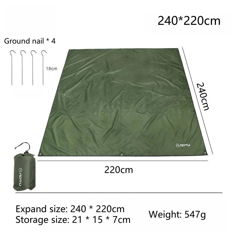 Camping Tent Floor Mat | Waterproof Sun Shelter & Stormproof GlowCart