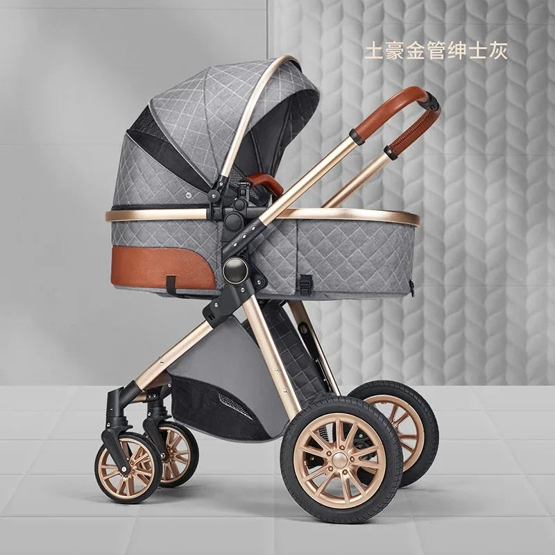 New 2 in 1 Baby Stroller High Landscape Carriage Light Newborn Pram Shock Proof Two Way  Kid Car Baby Comfort Cart 2024 GlowCart