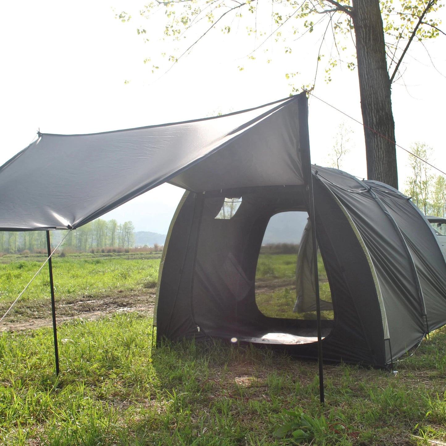 5 Person Motorcycle Tent Waterproof Camping Shelter with GlowCart