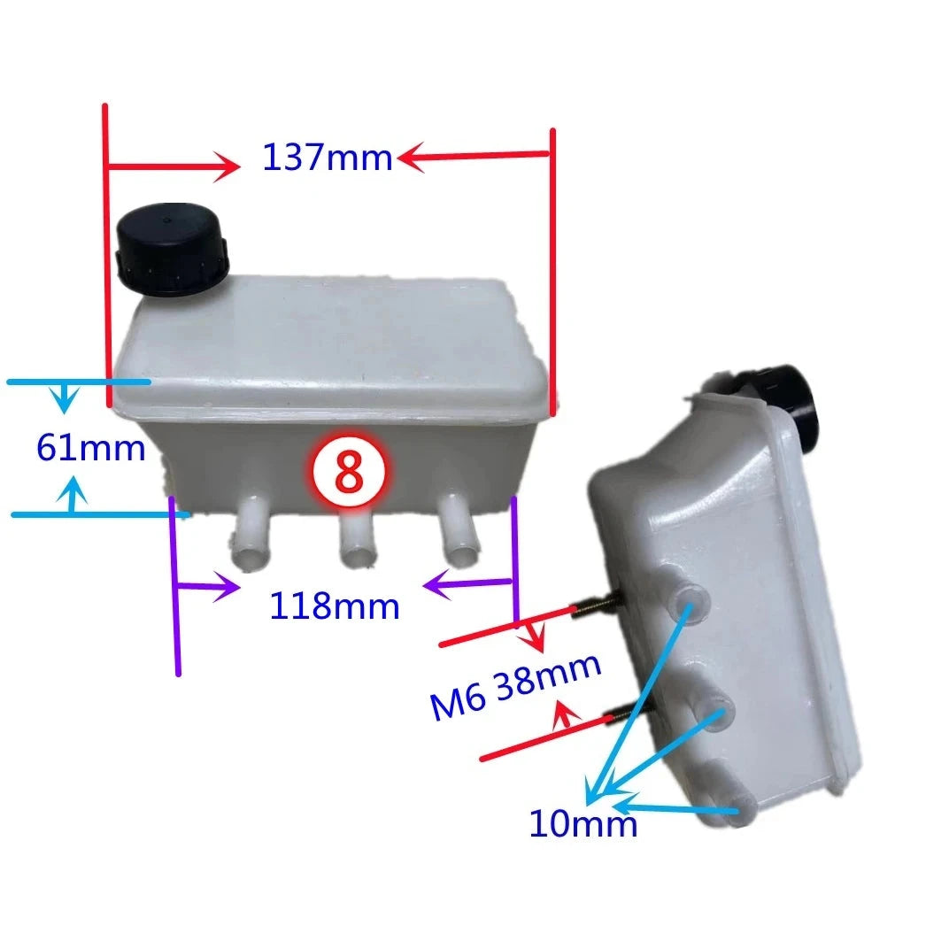Brake Fluid Reservoir For Brake and Clutch Fluid Truck Electric Tricycle Agricultural Vehicle Braking liquid Bottle 1PC GlowCart